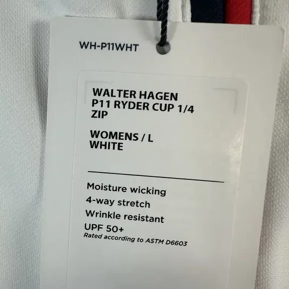 NWT Walter Hagen Women's 1/4 Zip Performance 2025 Ryder Cup PGA Size Large White - Picture 6 of 12